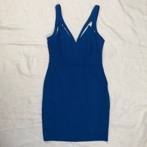 Blue Bodycon Tank top dress with triangle cut-outs